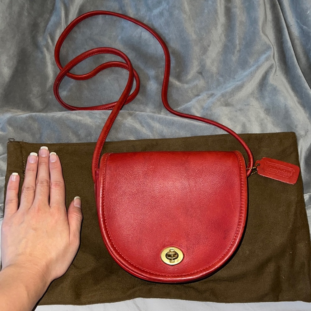 Vintage Coach Crossbody Red